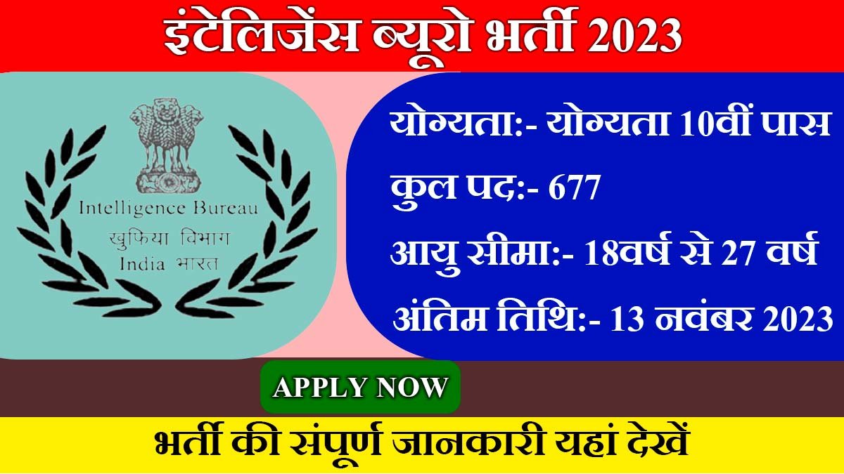 IB Recruitment 2023 in Hindi