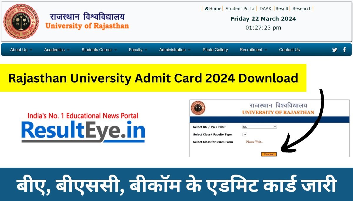 Rajasthan University New Admit Card 2024